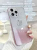 Étui de téléphone iPhone 15 Starry River Gradient Flash Pink Swan Glass Anti Drop adapté pour iPhone 13 Promax Simple and NOUVER