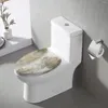 Toalettstol täcker långsträckt realistiskt flytande marmor guldharts med tyst nära dekorativt täckning