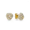 Stud Earrings 2024 Spring Original 1:1 Sparkling Love Knots. Teardrops. Butterflies. Flowers Multi-style Fashion Glamour Girls