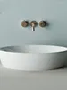 Robinets de lavabo de salle de bain bassin d'art en céramique grande taille inter-plateforme blanc simple