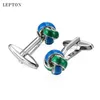 Cuff Links Cheap Fashion Mens Metal Knot Cufflinks Lepton Blue Green Knot Cufflinks Mens French Shirt Cufflinks Button Jewels Q240508