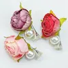 Haaraccessoires 2 stks/set rose bloemen clips kinderen meisjes parel bloemenbagers bruids bruiloft strandfeestje