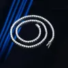Colliers pendants Trends 3 mm D Color Moisanite Collier de tennis pour femmes Hommes plaqués Platinum 4 Prong Lab Diamond Chain Pass Pass Giftan 315r