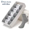 Herrensocken Urgot Brand 5 Paare Pairs Cotton Gift Box Business Damen Middle Tube Herbst und Winter Factory Outlet