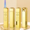 Creative Gold Brick Gold Bar Direct Injection Lighter Metal Windproof Gas Ofylld cigarettändare grossist