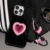 Cell Phone Cases Princess Gem Heart Holder Butterfly bead Strap Candy Phone Case For iphone 15 14 12 Pro Max 11 13 Pro X XS XR 7 8 Plus SE Cover J240509