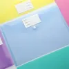 Bag A4 File Bag Transparent Waterproof SnapType Plastic Information Bag Portfolio Storage Bag File Filers Envelope Office Supplies