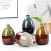 Vases de fleurs modernes pour maisons Vase en céramique Décoration Glaze Accessoires Accessoires Craft Ornements Green Plant 240508