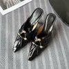 Designer Shoes Knitting Slippers mules slides sandals heels slip on shoes women's luxury Brand leather High factory footwear with box
