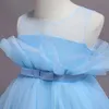 Girl's Dresses Baby Girl Summer Dress Toddler Girl Blue Bow Birthday Evening Party Tutu Gown Kids Formal Pageant Gala Cloth Infant Casual Wear