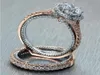 Модные кольца розового золота для женщин двойное тонкое кольцо обручальное кольцо циркония обручальные кольца Пара для женщин -ювелирных украшений A02448841066
