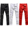 Trendy Men Fashion College Boys Skinny Piste pantalon de jean détruit jeans détruit jean noir blanc rouge 5000348