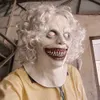 Вечеринка маскирует ужас Джокер Готический зомби замаскированность призрака призрака для оборудования черепа Маска маска белые волосы на Хэллоуин Латекс Полное лицо Q240508