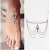 Fußkettchen Vintage Silber Farbe Knöchel Armband Fuß Schmuck barfuß Sandalen Fußkettchen für Frauen