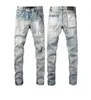 paarse jeans heren designer jeans skinny jeans heren potloodbroek gat katoenen print hiphop zwarte jeans denim broek modebroek high-end kwaliteit slanke fit jeans#291