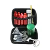 Kit de snuftor portátil kit de aluminio snuff sniff sniffi tubería nasal + contenedor de almacenamiento de metal jarra + botella de vidrio + cuchara de metal herramientas de humo