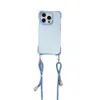 Cadre d'objectif anti-drop à quatre coin + corde suspendue adaptée à l'iPhone15 Promax 14/11 / 11 Couleur solide iPhone 13