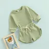 Ensembles de vêtements pour bébé unisexe Baby Kid Set Solid Cotton Waffle Offits Kids Color Half Mancheve Round Cou T-shirt Short