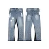 Designer jeans kvinnors jeans ankomster höga midja ihålig lapp broderad dekoration avslappnad blå rak denim byxor