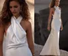 Robe de mariée sexy simple couche couche robes nues sans manches à dos de la soie sans satin de soie