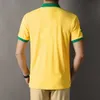 New Brazilian football fans casual cotton embroidered polo shirt mens Brazilian football