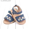 Slipper Baby Girl Summer Landals с вышитым цветочным дизайном возраста 0-1 Q240409