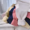 Uppsättningar fast färg baby flicka mjuk ull stickad tröja lämplig för barns topp 2022 vår/sommar kashmir borstad Q240508