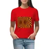 Frauen Polos Orange Trippy Optical Illusion T-Shirt Bluse Kawaii Kleidung Sommertimen Frauen Frauen