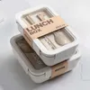 Lunchboxen Taschen Weizen Stroh Bunchbox Gesunde BPA kostenlos Bento Boxen Mikrowellengeschirr Essen Aufbewahrungsbehälter Lunchbox für Kinder