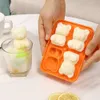3d 4 rooster Kubus Tel Leuke beren vorm Blokvorm Schimmel Siliconen Maker Cream Gereedschap Frozen ijsbalvorm met deksel voor whiskydrankjes
