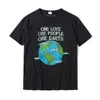Мужские футболки Vintage One Love One People Планета изменение климата