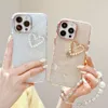 Simple glitter suitable for iphone 15 promax Love Huawei Mate50/60pro Transparent P60/40 Phone Case