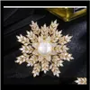 Fashion Femmes Big Perle Flower Crystal Rinestone Brooch Floke Brooch Gold Silver Cor pour Lady Gift Designer Jewelry 5teat SRN4L7027206