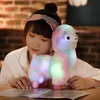 35 cm Creative Lighting Led gevuld dieren pluche speelgoed cartoon regenboog alpaca gloed kerstjaar kinderen verjaardagscadeau 240424