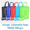 Aufbewahrungstaschen 20 PCs Ankunft Nicht gewebter Beutel Einkaufsbeutel ECO -Werbe Recyle Tote benutzerdefinierte gedruckte Logo machen