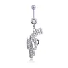 Anéis do umbigo 1pcs 14g aço inoxidável anel de aço de barriga Ring Dangle Belly Ring Navel Bar corpo de piercing Jóias Mulheres Moda Basto Ring D240509