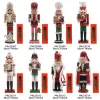 Miniaturen 36 cm Nussknacker Puppen Weihnachten Ornamente Desktop Dekor Cartoons Walnüsse Soldaten Band Puppen Nussknacker Figuren Miniaturen