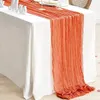 Sebeer Gauze Table Runner Sage Cheesecloth Impostazione da pranzo Vintage DECORAZIONE DEL MATRIENT CANQUET ARCHI RETRO BOHO DEORE 240430