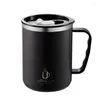 Bouteilles d'eau tasse tasse de tasse de café en acier inoxydable avec couvercle à double mur à double paroi poignlable à la chaleur à la chaleur