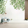 3pcs 장식용 꽃 화환 12pcs 200cm 녹색 포도 나무 실크 인공 아이비 매달려 잎 화장품 잎 포도 잎 욕실 정원 장식