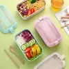 Lunchboxen Taschen Leckdosen Lunchbox mit Gabellöffel und Messer für Kinder und Erwachsene mikrowellenfreie Siegel Bento Box Food Container für Kinder