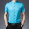 Мужские платья рубашки New Mens Business Casual с коротки