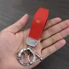 Schlüsselanhänger Lanyards Luxus echtes Leder Lanyard Auto Keychain Männer Frauen Gold Silber Farb Hufeisen Schnalle Auto Key Ringhalter Juwely J240509