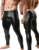 Модные мужские черные брюки из искусственных кожи Длинные брюки сексуальные и новинка худые мышечные колготки Мужские леггинсы Слим подходит для мужчин брюки M-2xl