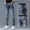 Men's Jeans designer New Jeans for Men's Light Luxury Thin Elastic Feet Slim Fit Men's Clothing