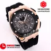 26571 26582 Cronógrafo de quartzo masculino de fase de fase da lua Dial Stopwatch Dois tons Rose Gold Case Roberting Relógios 2022 SwisStime A06 312U