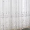 Embroidery Sheer Tulle Curtains for Living Room Transparent White Voile Curtain Window Drape Custom Size 240422