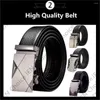 Belts Men Classic äkta läderbälte lyxmetall Automatiskt spännearbete Högkvalitativ man 120 cm Business midjeband