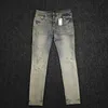 Purple Jeans Men American High Street Indigo Repair Bleach GLACH Gradient Low Rise Chude Męskie dżinsy męskie ubranie marki 240509