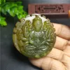 Skulpturen Buddhist Jadeware Natural Jade Buddha Statue acht Schätze Guanyin Jade Anhänger handgefertigte Kollektion Ornamente Anhänger Carving